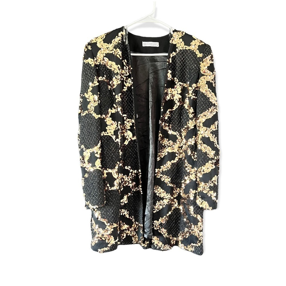 White Corner Fashion Women's Sequin Cardigan Jacket Party Holiday - 3